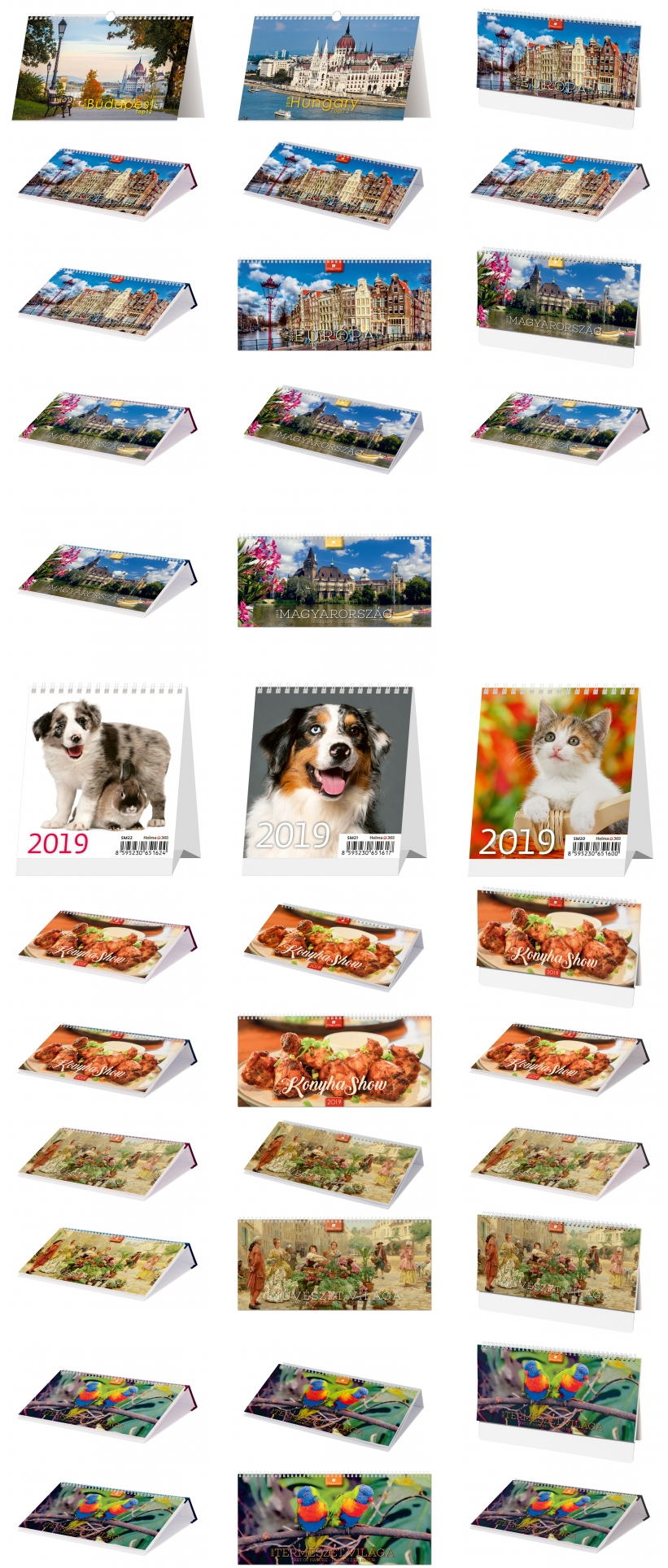 2019-es képes asztali naptár